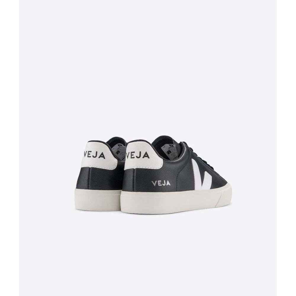 Low Tops Sneakers ανδρικα Veja CAMPO CHROMEFREE Black/White | GR 294TCE